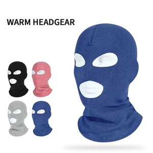 Balaclava d'hiver chaude et intégrale sans couture, coupe-vent, à deux ou trois trous, thermoréactive, noire, pour le <span class=keywords><strong>ski</strong></span>, le cyclisme et les sports - Product Image 1