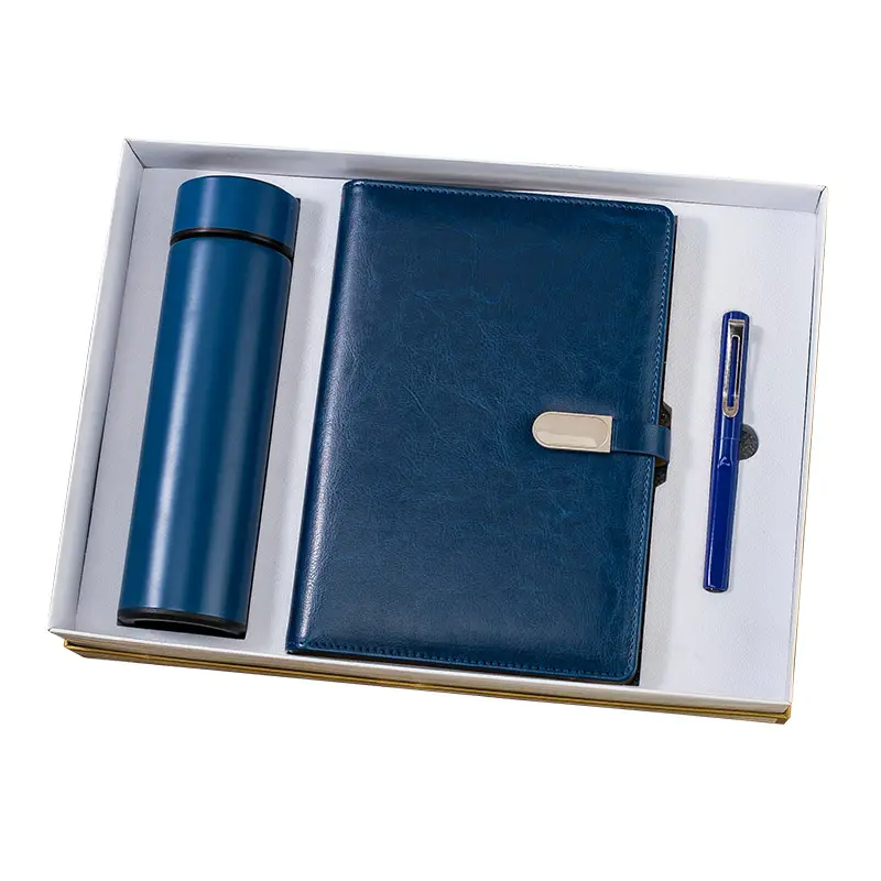 Innovative corporate 500ml temperatur-gesteuert vakuum glaskolben lose-blatt A5 notebook mit schönen stift geschenke