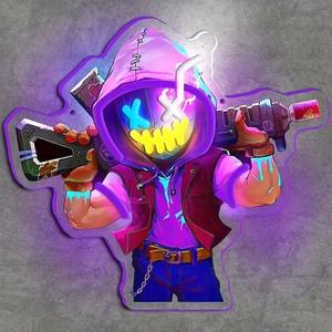 Art mural LED néon imprimé UV avec éclairage multicolore et commande par interrupteur alimenté par USB pour la décoration de la maison, des mariages, des bars, des magasins, des centres commerciaux - Product Image 6