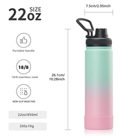 Vaso de Oficina Watersy OEM con Logotipo Personalizado, Ecológico, Estilo Coreano, de Acero Inoxidable, 22oz, Doble Pared, Aislado al Vacío, Antiderrames, 6-12