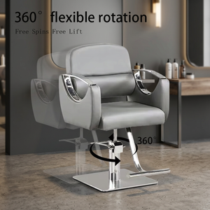 Sillón de Barbero Hidráulico Profesional Moderno, Tapizado en Cuero, para Salón de Belleza, Peluquería, Equipo de Peluquería - Product Image 3