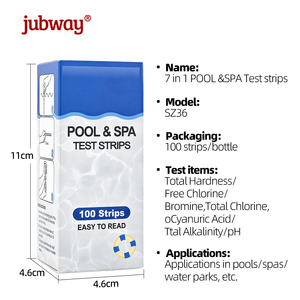 Vente en gros d'usine 7 en 1 Test de la qualité de l'eau de piscine <span class=keywords><strong>et</strong></span> de spa Chlorure libre Alcalinité totale <span class=keywords><strong>pH</strong></span> pour <span class=keywords><strong>bandelettes</strong></span> SZ36 <span class=keywords><strong>Bandelettes</strong></span>/bouteille - Product Image 2