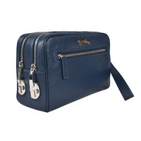 Cartera de Mano Elegante e Informal de Cuero Genuino Handee Modelo B con 2 Bolsillos y Cierre de Cremallera para Uso Diario y de Fiesta