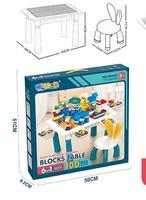 Mesa de Bloques de Construcción Yuglow para Niños, Bloques Grandes, Juguete Educativo, Mesa Multifuncional de Aprendizaje y Juego para Bebés