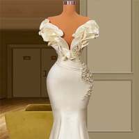 AL1813 Robes de Mariée de Noël Blanches Personnalisées de Luxe pour Femmes, Style Sirène Grande Taille, Dentelle, Vente en Gros Usine Abordable
