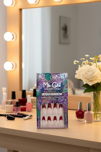 Kit de faux ongles Mix Girl, pointe rouge, manucure française, acrylique, pour femmes et filles - Product Image 2