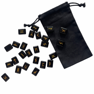 Piedra rúnica natural de obsidiana negra al mejor precio de fábrica al por mayor para adivinación - Product Image 2