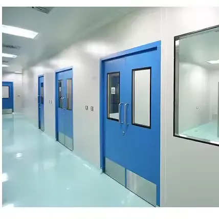 Fabrika fiyat güvenlik çelik kapı tasarımı GMP hijyen ile çift açık temiz oda kapıları 304 paslanmaz çelik ile galvanizli