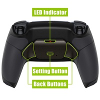 Poignées noires caoutchoutées pour PS5 BDM030/040/050 Remapper extension de bouton en métal arrière pour accessoires de contrôleur sans fil PS5