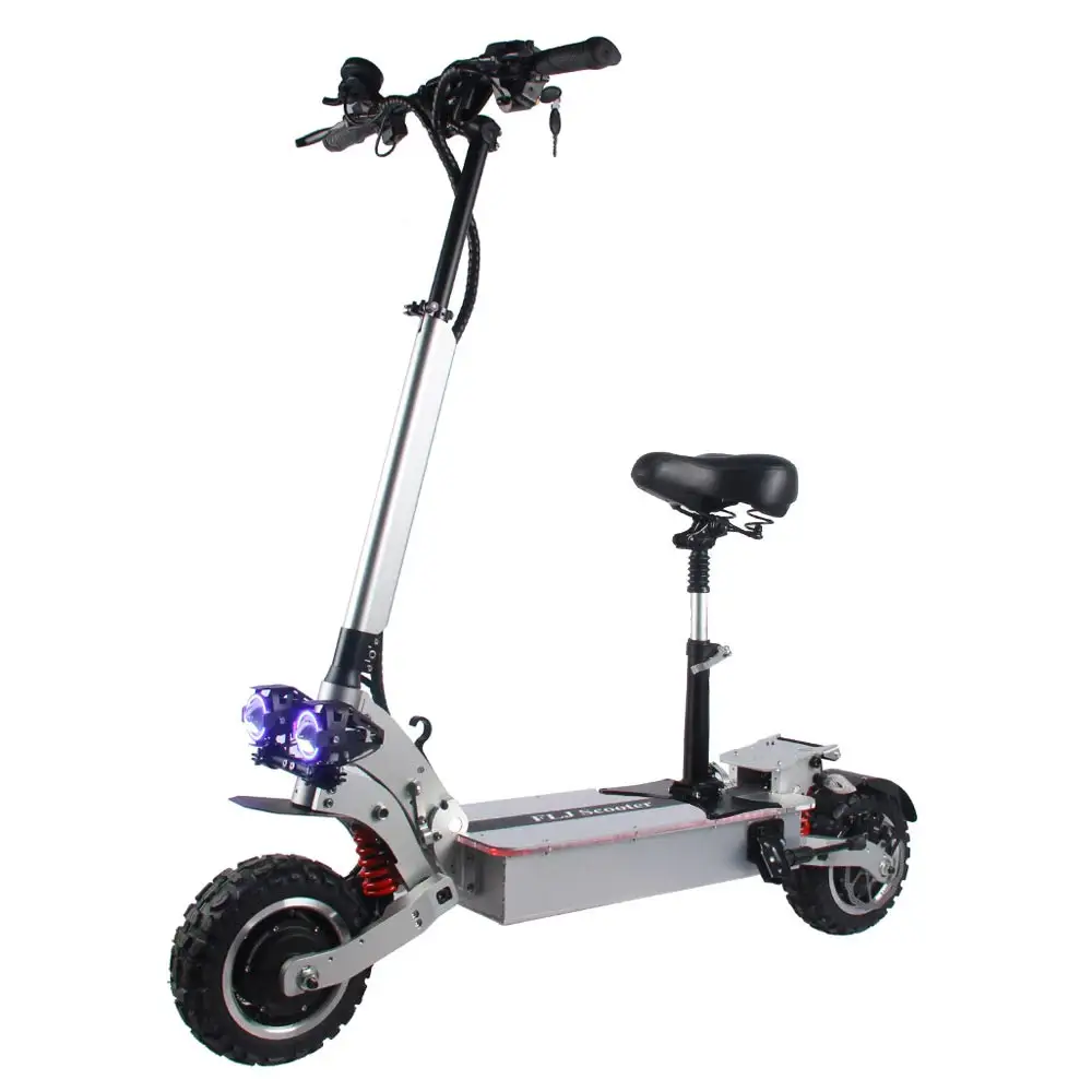 FLJ-patinete eléctrico para adulto, scooter Eléctrico de 7000W, con controlador de 2x45A, potente y de doble motor, color plateado
