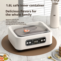 Yaourtière en acier inoxydable 1,6 L avec contrôle de la température, machine de fusion domestique, source d'alimentation électrique, appareil à enzymes pour la maison