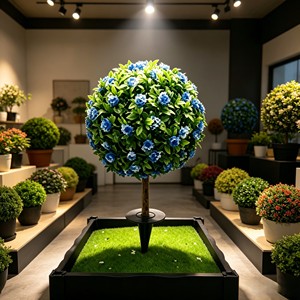 Elegant <b>Layered</b> Tower Rose Floral Orb with sturdy ground stake <b>base</b> for garden border patio walkway wedding outdoor - Product Image 3