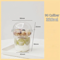 Gobelets à parfait en plastique transparent avec insert 3,25 oz et couvercles dôme sans trou (20 sets) – Gobelets à parfait pour yaourt et fruits à emporter pour le petit-déjeuner