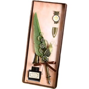 Pluma de Tinta Negra Vintage para <span class=keywords><strong>Regalo</strong></span> de <span class=keywords><strong>Boda</strong></span>, Pluma de Firma, Accesorios de Oficina y Escuela, Pluma de Tinta con Punta de Pluma y Bolígrafo - Product Image 1