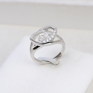 Bague ouverte en argent S925, accessoires de bijouterie DIY, réglable, 8-9 perles, bague de doigt avec anneau amovible 59 - Product Image 2