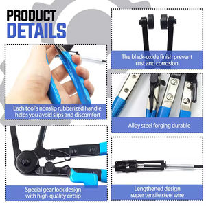 Pince à sertir pour tuyau, 9 pièces, podofo, réparation automobile, opération à distance, outils professionnels - Product Image 3