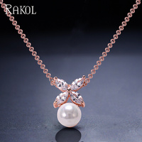RAKOL NP030 Collier de perles en or rose, bijoux de mode 2026