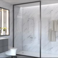 Panneau mural en PVC marbré de 60 cm de large, très vendu au Royaume-Uni, fabriqué en PVC imperméable et résistant à la moisissure, avec un effet de carrelage