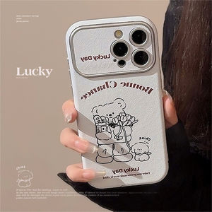 เคสโทรศัพท์หนังลายหมีสไตล์เกาหลี สำหรับ iPhone14 16 15pro Max น่ารักสุดๆ 17 Fresh 12 ป้องกันอย่างดี - Product Image 1