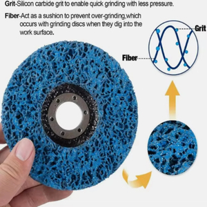 Lot de 5 disques abrasifs bleus en polypropylène de 5''x7/8'' à dureté moyenne, neufs, pour le décapage de la rouille, compatibles avec les meuleuses d'angle, support OEM - Product Image 3
