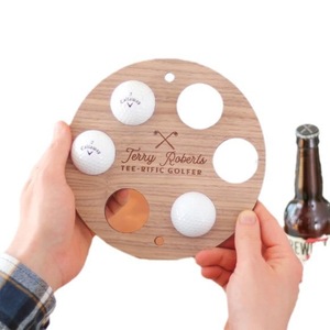 Wooden <b>Wall</b> Mounted Golf Ball Rack Round Storage <b>Display</b> Rack Natural Wood Color Rustic Style Living Room Use - Product Image 4