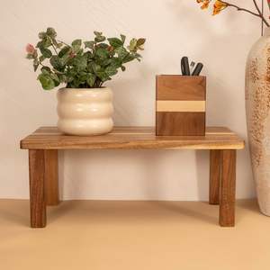 Étagère d'organisation de bureau en bois d'acacia armoire de cuisine et présentoir de comptoir pour la maison bureau salle de bain table basse - Product Image 3