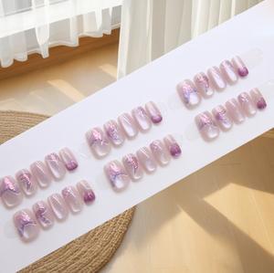 Vente en gros de 30 pièces de <span class=keywords><strong>faux</strong></span> <span class=keywords><strong>ongles</strong></span> en résine de luxe, forme amande, effet œil de chat, avec <span class=keywords><strong>colle</strong></span> - Product Image 1