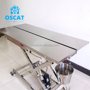 Table d'opération <span class=keywords><strong>v</strong></span>étérinaire OSCAT en acier inoxydable, table de chirurgie <span class=keywords><strong>v</strong></span>étérinaire électrique réglable en forme de <span class=keywords><strong>V</strong></span>, équipement pour animaux de compagnie, clinique - Product Image 2