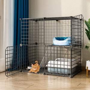 Home Animal Pet <span class=keywords><strong>Playpen</strong></span> da te Flip Top in metallo uccello coniglio porcellini d'India gabbia pollaio multifunzionale case bottone in plastica - Product Image 2