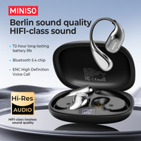 Headset Nirkabel Miniso MS180 OWS Mikrofon Ganda ENC Panggilan HD Tampilan Daya Headset Olahraga Headset Terjemahan