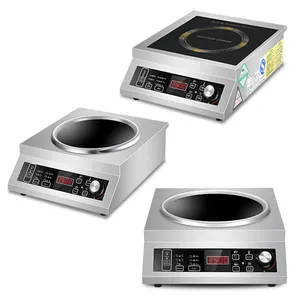 Estufa wok 1800W 3500W Cocina de Inducción comercial estufa eléctrica plana cóncava con placa. Un solo vatio 110 120V 220 CE ETL UL