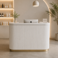 Comptoir de réception de salon blanc de petite taille au design moderne