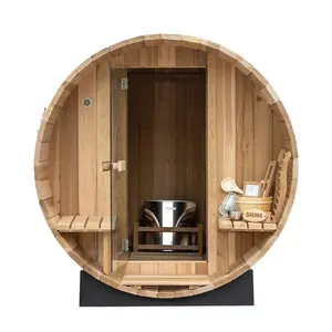 Alpha suna Cedar Dia.1800 * 2100mm Outdoor Fass Sauna Raum für 4 Personen