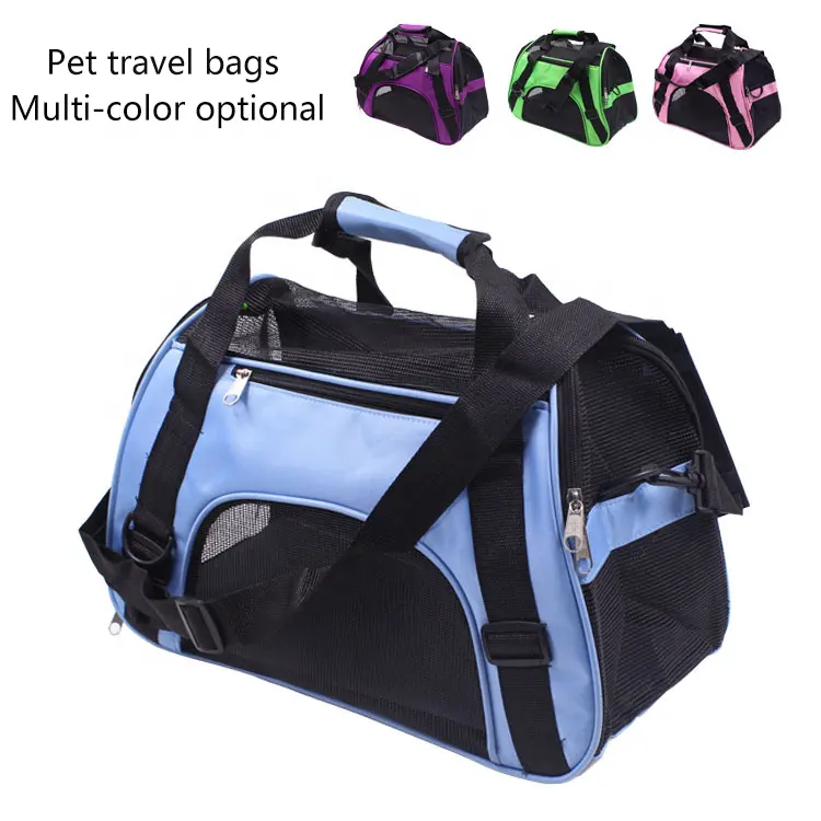 Mochilas dobráveis para transporte de cães e gatos, mochilas crossbody para animais de estimação, bolsas de malha de borracha respirável portáteis