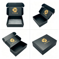 Boîtes d'expédition en carton ondulé noir avec logo personnalisé, boîtes d'emballage, boîtes de colisage
