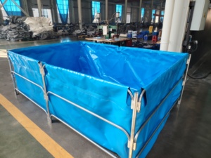 Bâche PVC <span class=keywords><strong>Ronde</strong></span> Grande Taille pour Étang à Poissons, Étanche, pour Aquaculture Biofloc Tilapia RAS, Style Tissé, Revêtement PVC à Motif - Product Image 4