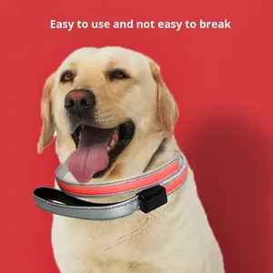 बाहरी कुत्ते ने ठोस चलने वाले चमकदार लीश पालतू पॉलिएस्टर रात चेतावनी पुल स्ट्रैप पैडड विस्फोट-प्रूफ भीड़ का नेतृत्व किया - Product Image 4