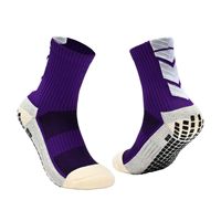 Chaussettes de football unisexes en tricot épais avec dos en tissu éponge, antidérapantes avec points adhésifs, respirantes, professionnelles, ODM, chaussettes athlétiques pour adultes
