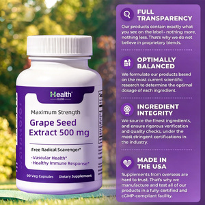 Cápsulas de Semilla de Uva OPC, Suplemento Directo de Fábrica, Marca Privada, Fórmula Antioxidante para Aclarar la Piel, Pedidos al por Mayor, MOQ Bajo - Product Image 4