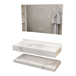 Custom Wall-Mounted Sintered Stone Vanity, Single Sink & <b>Smart</b> <b>Mirror</b> - Product Image 1