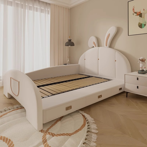 Nouveauté : <span class=keywords><strong>Lit</strong></span> enfant en bois massif de luxe, style lapin de dessin animé, avec barrière de sécurité et tiroirs de rangement - Product Image 3