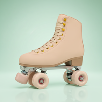 Patins à roulettes double rangée pour enfants Beifangshan, roues lumineuses, cuir microfibre vert