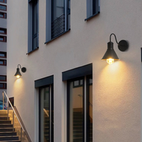 Lampe murale LED E27 de style ferme or et noir éclairage décoratif d'intérieur col de cygne lumière de grange pour chemin jardin corps en fer