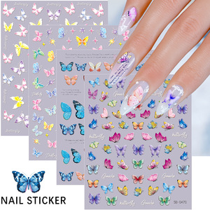 Pegatinas de Mariposas para Uñas, Calcomanías Coloridas de Mariposas 5D en Relieve, Diseños de Uñas con Mariposas Luminosas - Product Image 1