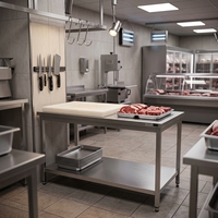 Table de travail portable de haute qualité en acier inoxydable pour cuisine commerciale, table de travail de luxe pour restaurant