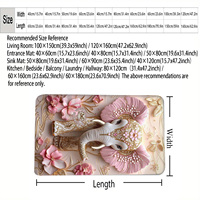 Tapis de bain éléphant rose doré ultra absorbant antidérapant, motif floral, écologique, séchage rapide, tapis absorbant l'eau, style luxe pour maison et hôtel
