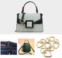 Alliage brillant Forme de coeur Boucles pivotantes Déclencheur Ressort Porte-clés Boucle Fermoirs Anneau Pivotant Snap Clips