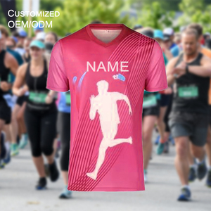 Camiseta sin Mangas con Cuello en V de Secado Rápido, 100% Poliéster, Logotipo Personalizado, Impresión Digital Completa para Hombre, Ideal para Maratón y Running - Product Image 1