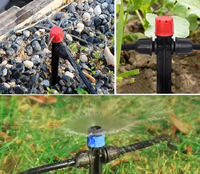 Goutteur réglable bleu pour micro-irrigation, idéal pour les systèmes d'arrosage goutte à goutte de jardins, serres et fermes
