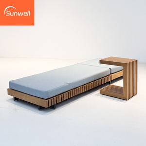 Chaise longue <span class=keywords><strong>de</strong></span> <span class=keywords><strong>jardin</strong></span> réglable en teck pour parc, cour, plage et bord <span class=keywords><strong>de</strong></span> piscine - Product Image 3